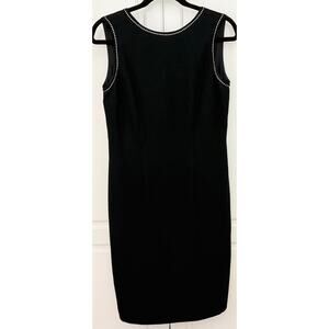 Vintage Liz Claiborne Black Sleeveless Sheath Dress with Rhinestones Size 6